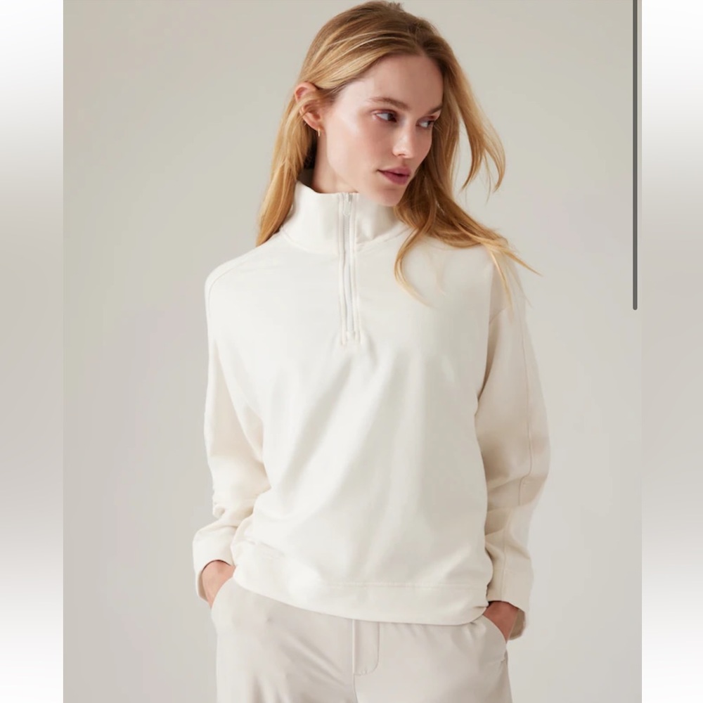 Athleta Retroterry 1/4 Zip Sweatshirt Size XXS (Runs Large)